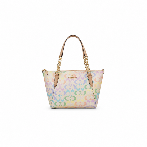 Coach Ava Chain Tote – Rainbow Signature Canvas