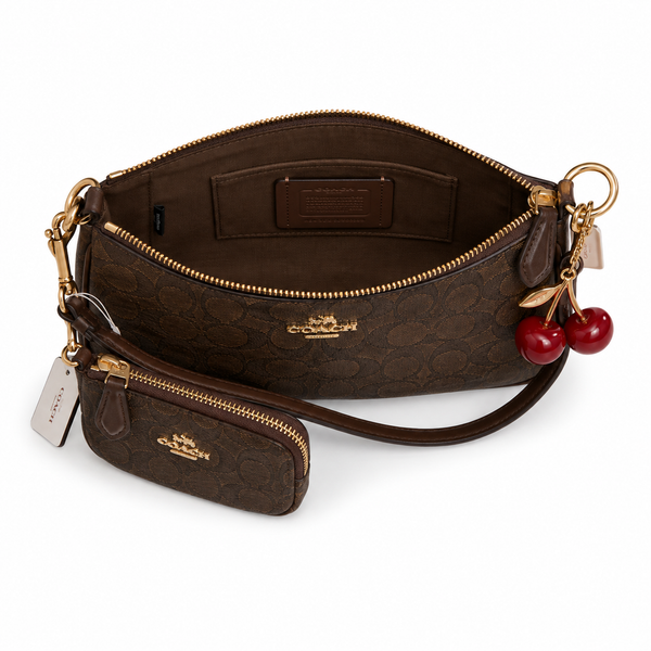 Coach Teri Shoulder Bag Set in Brown Signature Canvas