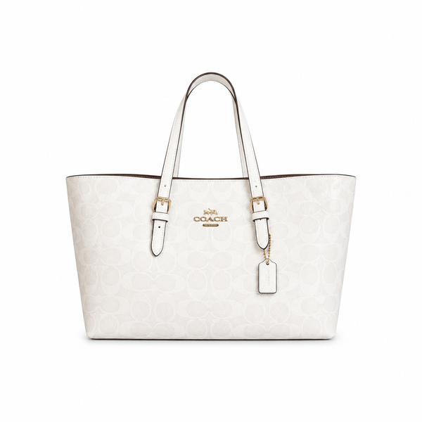 Coach Mercer Tote – Chalk Signature Canvas