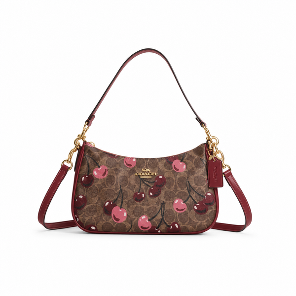 Coach Teri Shoulder Bag in Signature Canvas with Heart Cherry Print