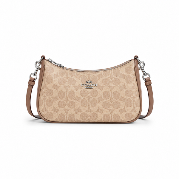 Coach Signature Canvas Crescent Shoulder Bag