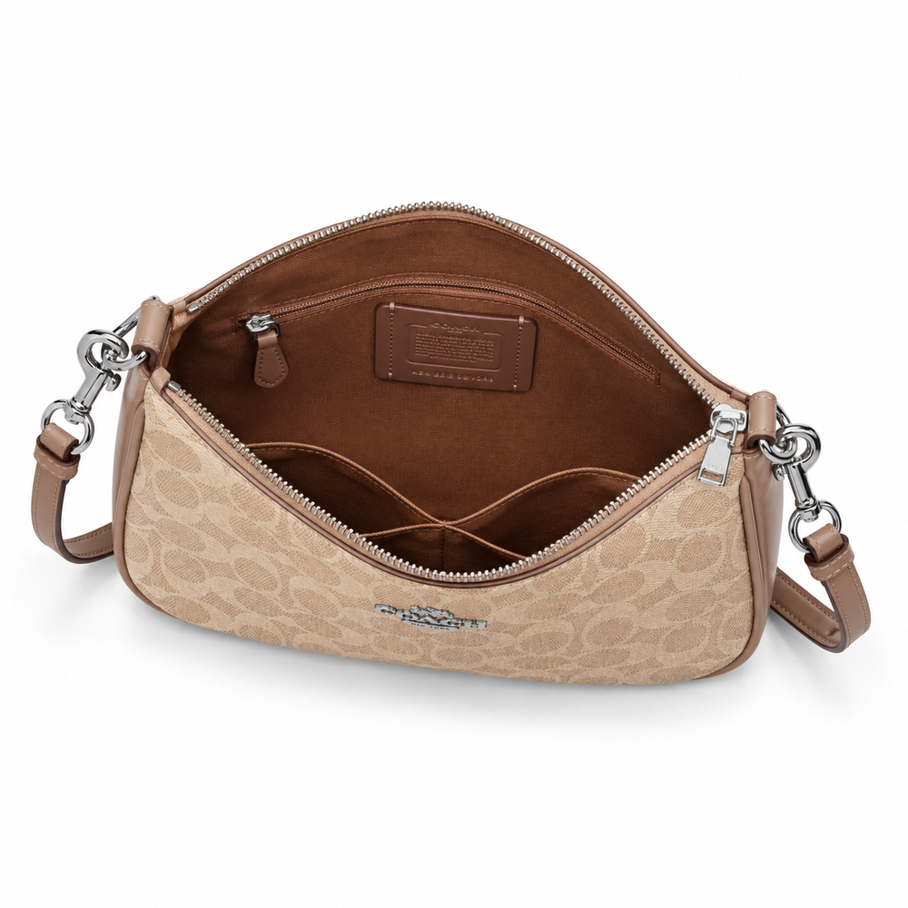 Coach Signature Canvas Crescent Shoulder Bag