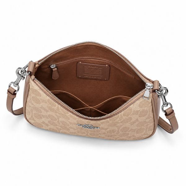 Coach Signature Canvas Crescent Shoulder Bag