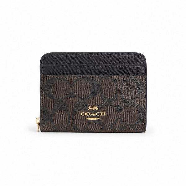 Coach Zip Card Case in Signature Canvas