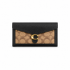 Coach Tabby Long Wallet in Colorblock Signature Canvas (Black/Khaki)