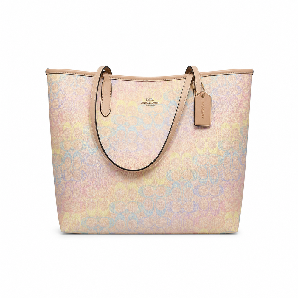 Coach City Tote in Rainbow Signature Canvas