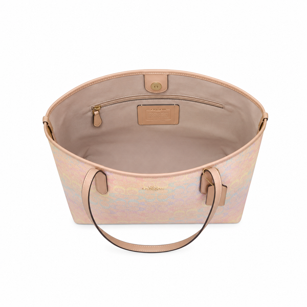 Coach City Tote in Rainbow Signature Canvas