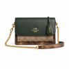 Coach Klare Crossbody Bag in Blocked Signature Canvas with Snake Print (Green)