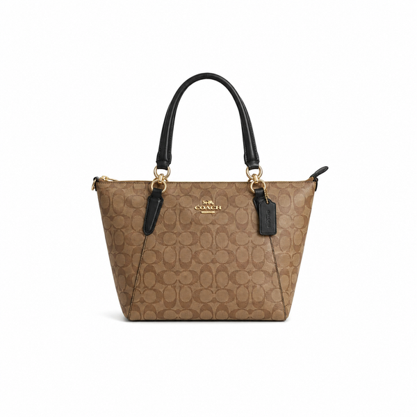Coach Ava Tote in Signature Canvas (Khaki/Black)