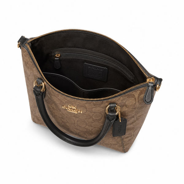 Coach Ava Tote in Signature Canvas (Khaki/Black)