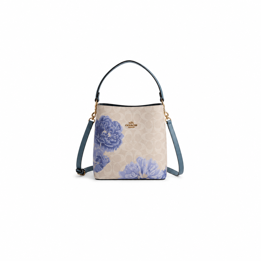 Coach Small Town Bucket Bag with Peony Print
