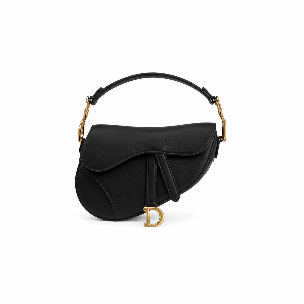 Dior Saddle Bag – Black Smooth Leather