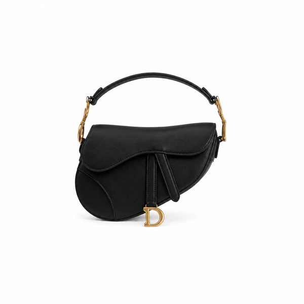 Dior Saddle Bag – Black Smooth Leather