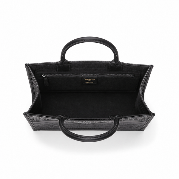Dior Book Tote – Black Textured Leather