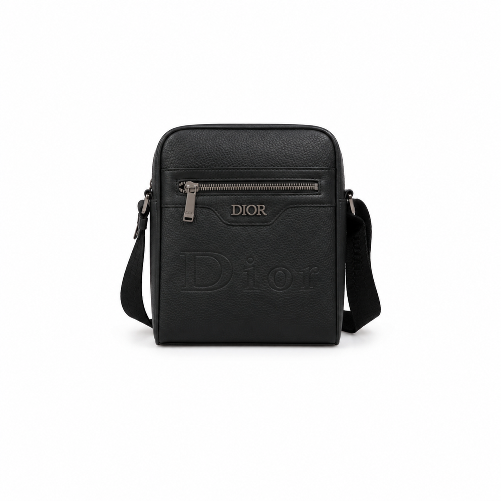 Dior Crossbody Bag – Black Grained Leather