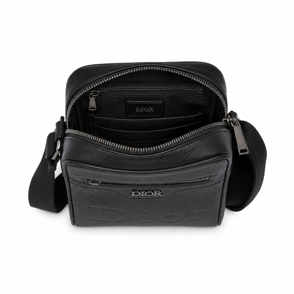 Dior Crossbody Bag – Black Grained Leather