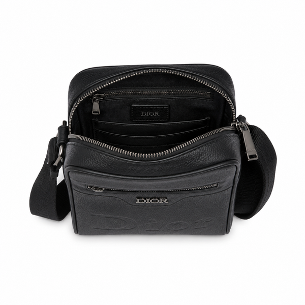 Dior Crossbody Bag – Black Grained Leather