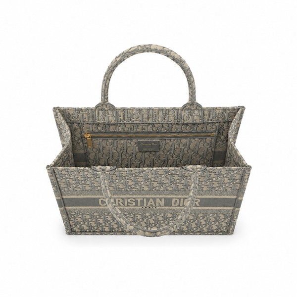Dior Book Tote – Grey Oblique Jacquard