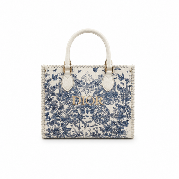 Dior Small Bag – Ivory & Blue Butterfly Toile Print