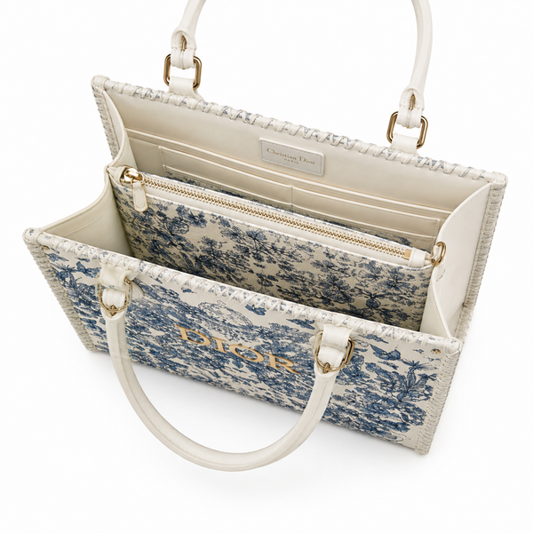 Dior Small Bag – Ivory & Blue Butterfly Toile Print