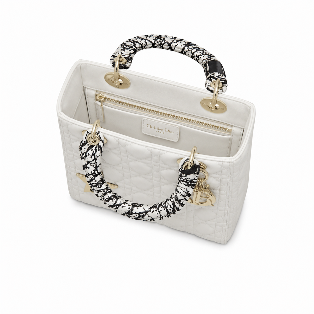 Lady Dior Bag & Wallet Set – White Cannage Leather with Star Charm