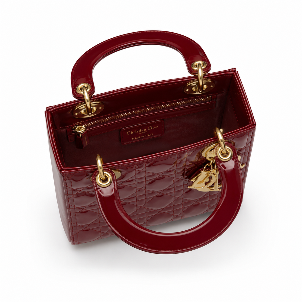 Lady Dior Bag – Burgundy Patent Cannage Leather