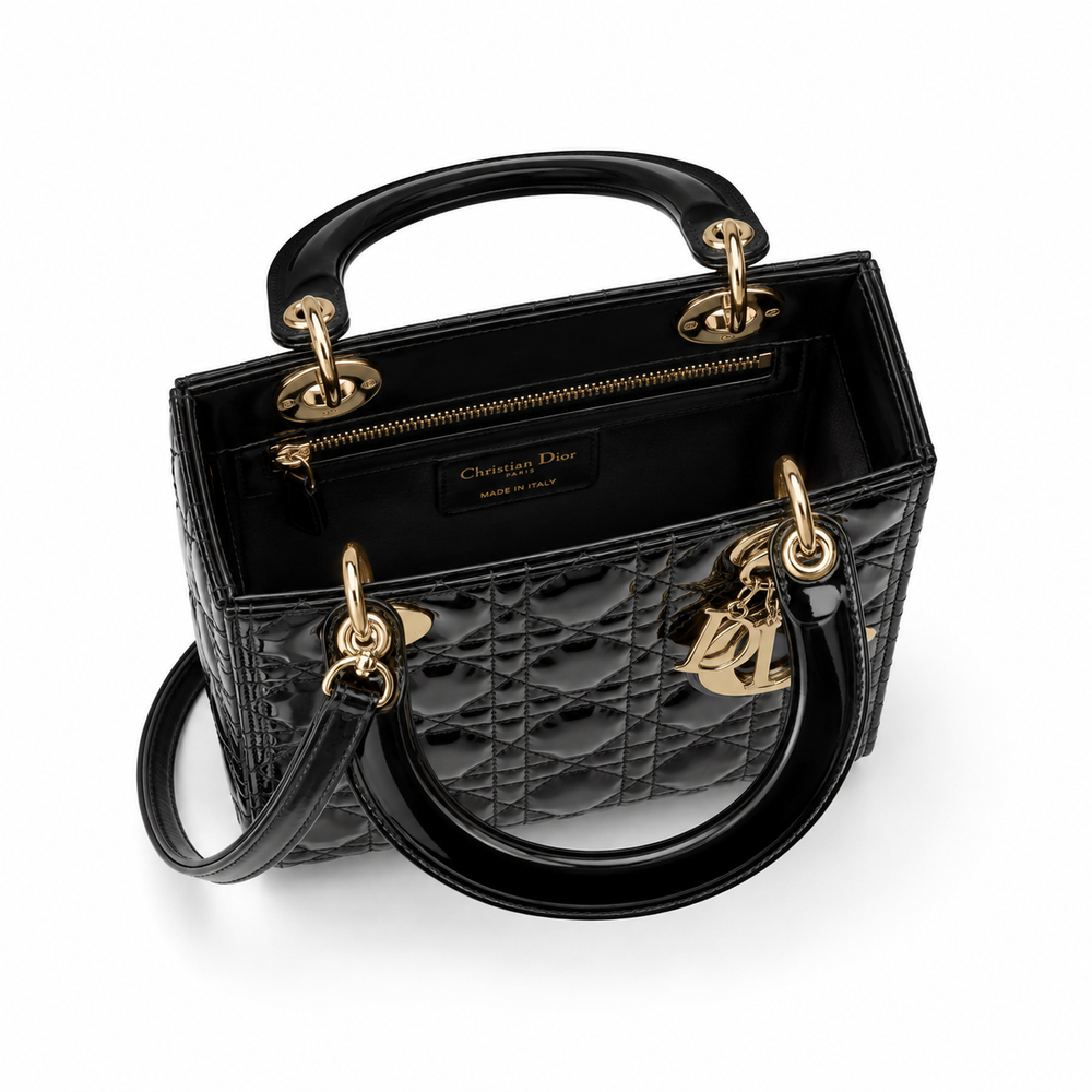 Lady Dior Bag – Black Patent Cannage Leather
