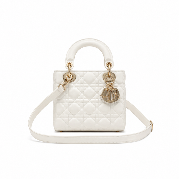 Lady D-Lite Bag – White Cannage Leather