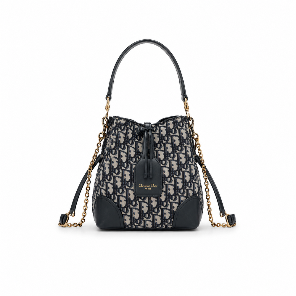 Dior C'est Bucket Bag – Navy Oblique Jacquard
