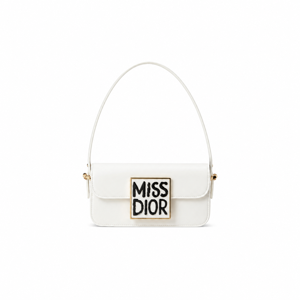 Miss Dior Shoulder Bag – White Leather