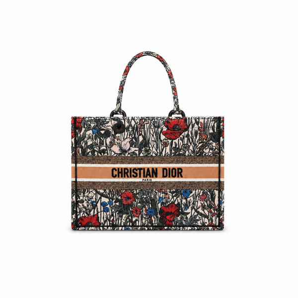 Dior Book Tote – Botanical Floral Embroidered Canvas