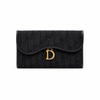 Dior Saddle Wallet – Black Oblique Jacquard