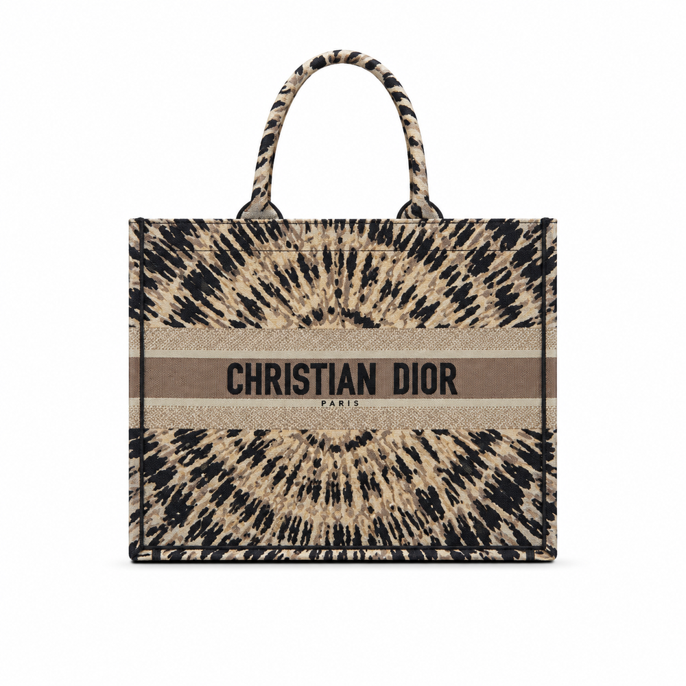 Dior Book Tote – Animal Print Embroidered Canvas