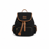 Miu Miu Canvas and Leather Backpack (Black/Tan)