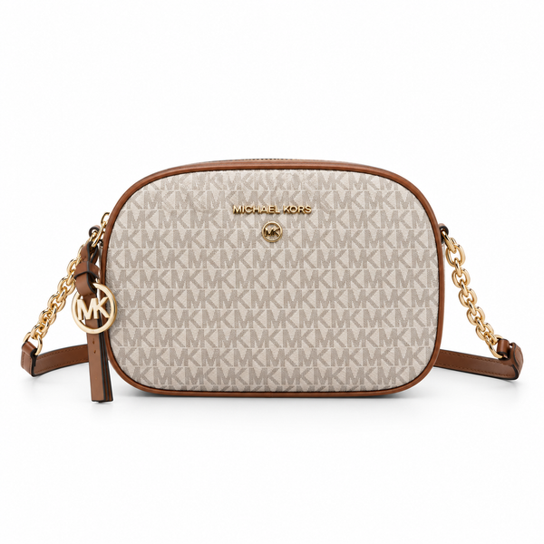 MK Signature Dome Crossbody – Vanilla