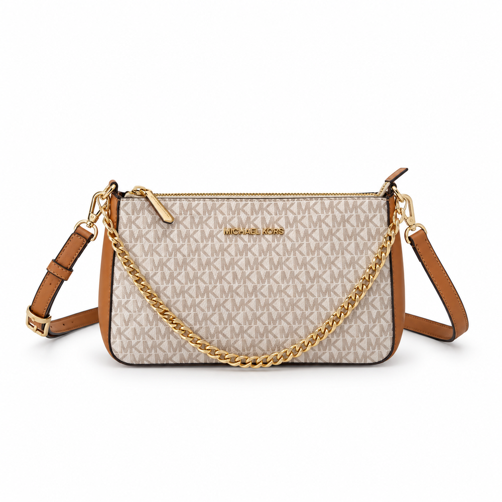 MK Signature Chain Crossbody – Vanilla