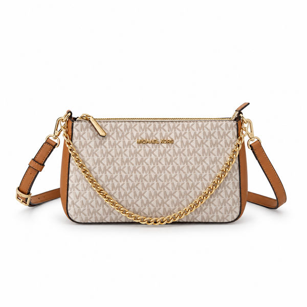 MK Signature Chain Crossbody – Vanilla