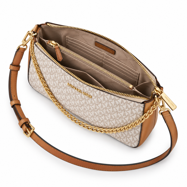 MK Signature Chain Crossbody – Vanilla