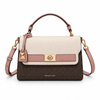 MK Signature Lock Flap Bag – Brown/Pink