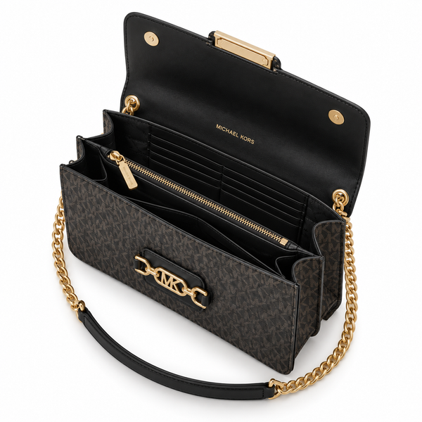 MK Signature Chain Flap Bag – Black