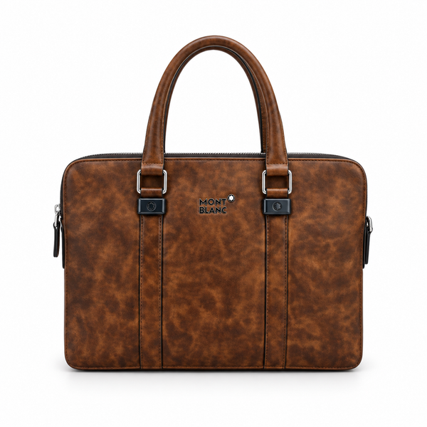 Montblanc Brown Leather Business Briefcase