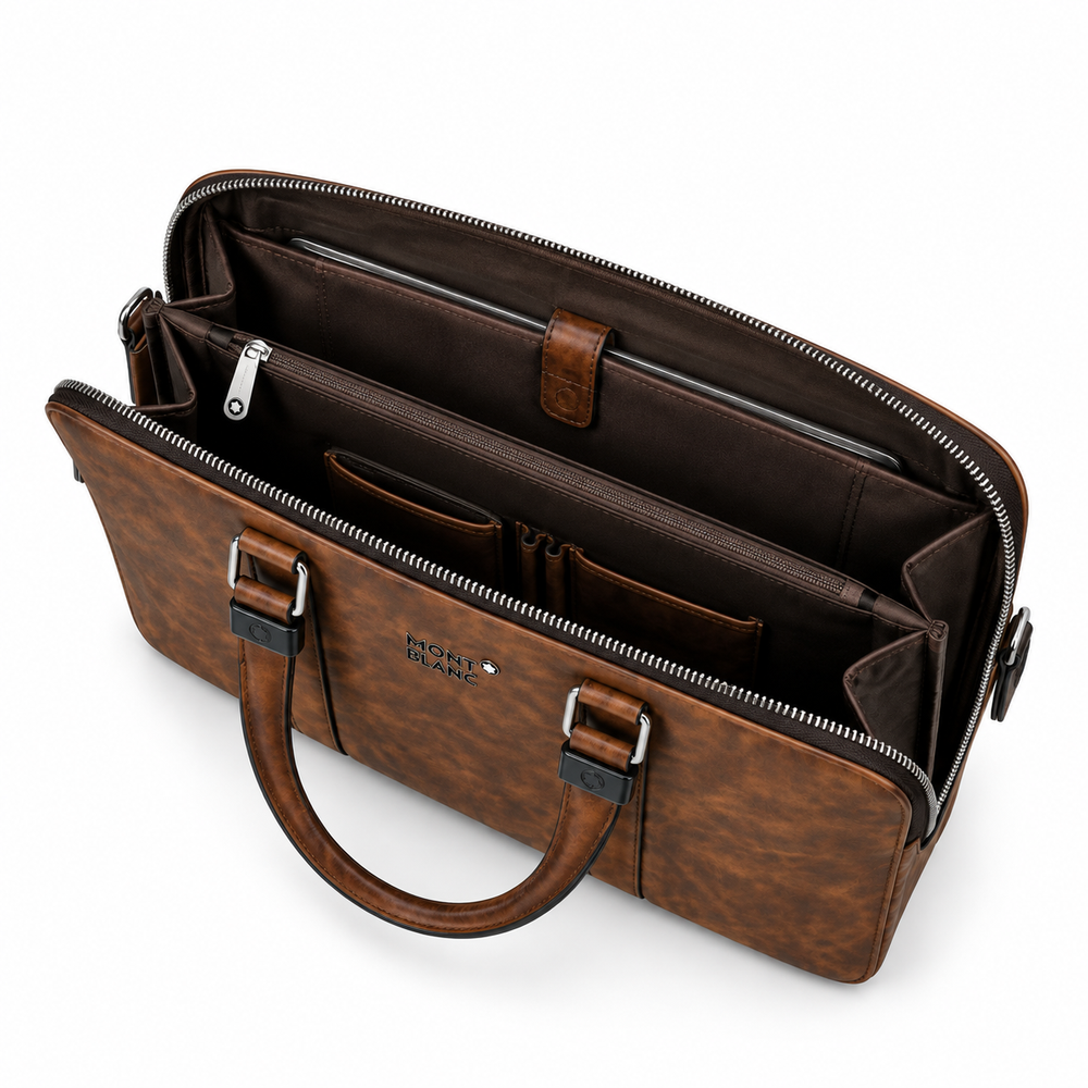 Montblanc Brown Leather Business Briefcase