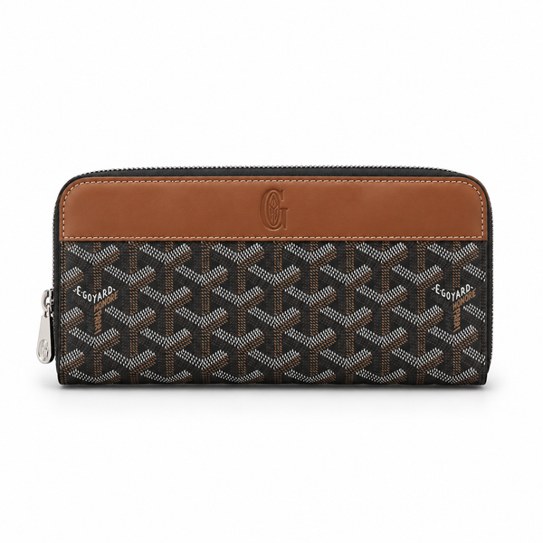 Goyard Black & Brown Zip Wallet