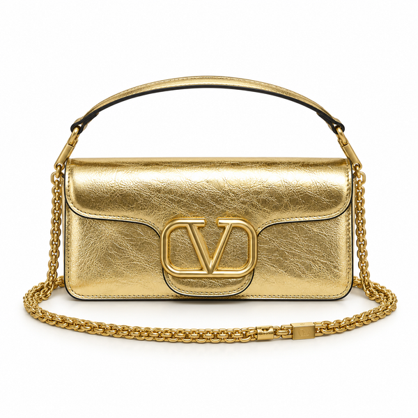 Valentino VLogo Metallic Shoulder Bag