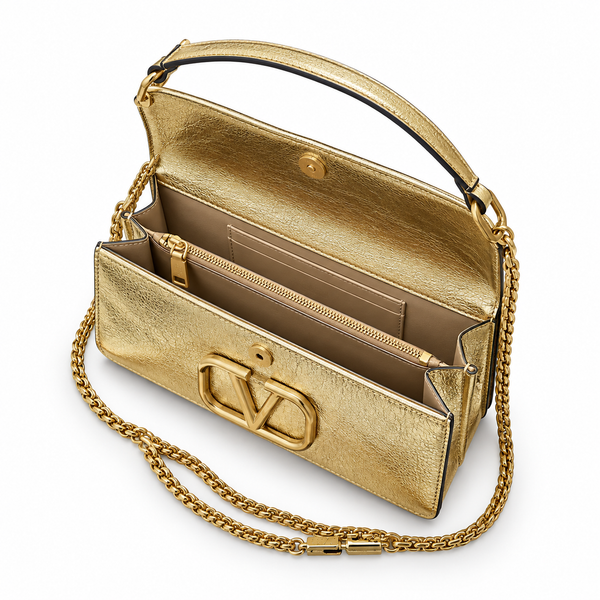 Valentino VLogo Metallic Shoulder Bag