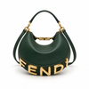 Fendi Green Leather Shoulder Bag