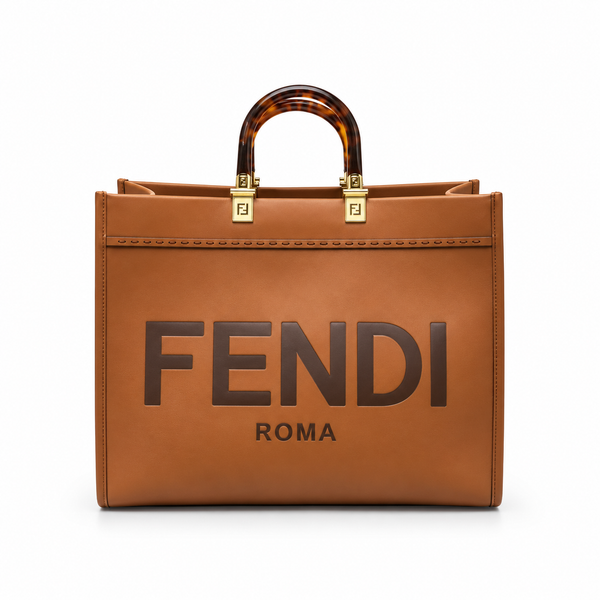 Fendi Tan Leather Tote Bag