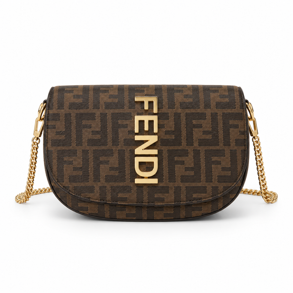 Fendi Brown Monogram Chain Shoulder Bag