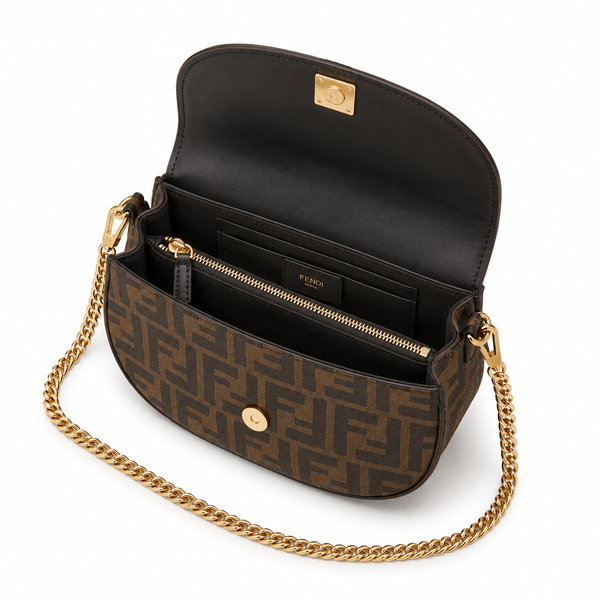Fendi Brown Monogram Chain Shoulder Bag