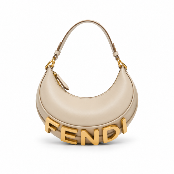 Fendi Cream Leather Hobo Bag